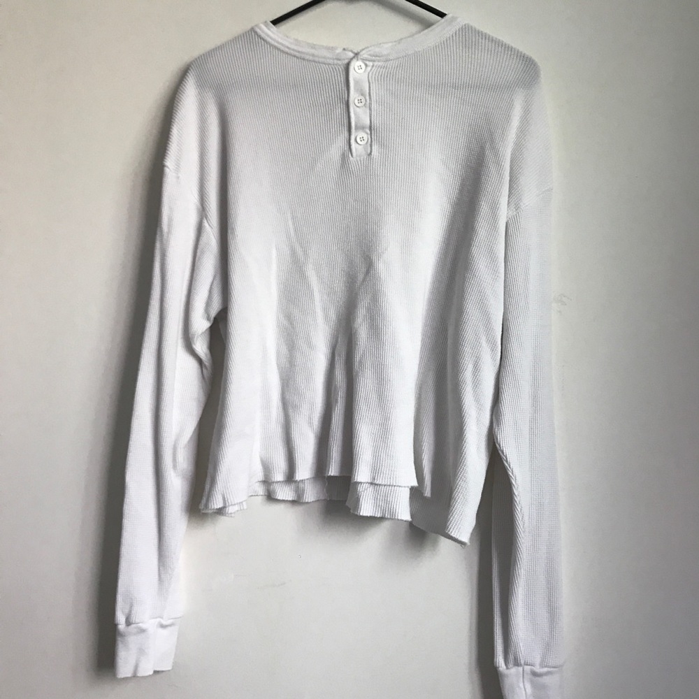 brandy melville white henley long sleeve